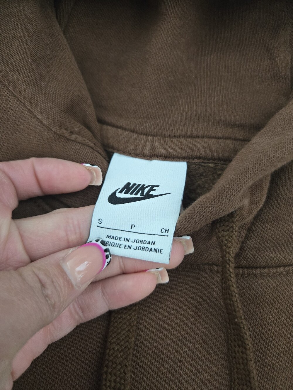 Nike Club Fleece Hoodie Swoosh Embroidered Logo. Brown. Size Small. - Picture 8 of 8